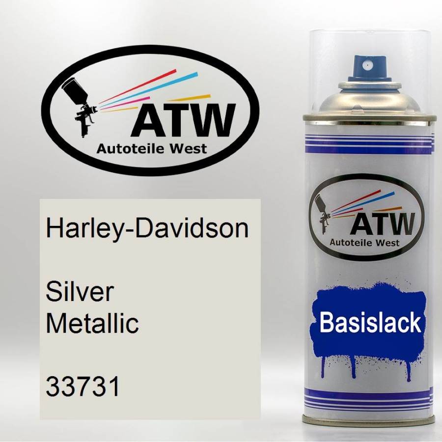 Harley-Davidson, Silver Metallic, 33731: 400ml Sprühdose, von ATW Autoteile West.